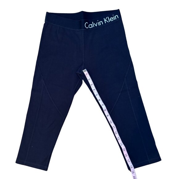 Calvin Klein Performance Logo Cropped Leggings Black Women's Size Medium - Picture 5 of 6